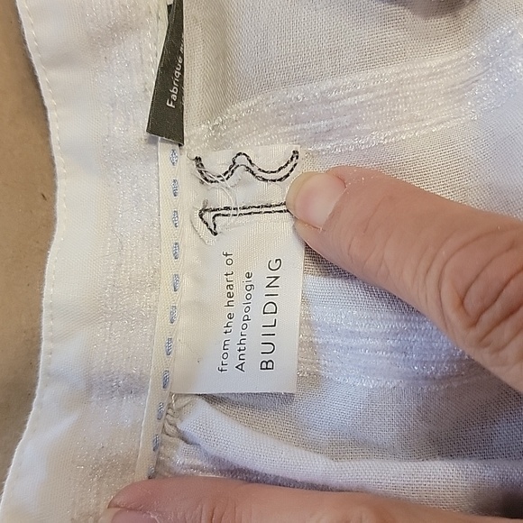 Anthropologie Size 4 White Tie Waist, Button Front Blouse - Picture 12 of 15